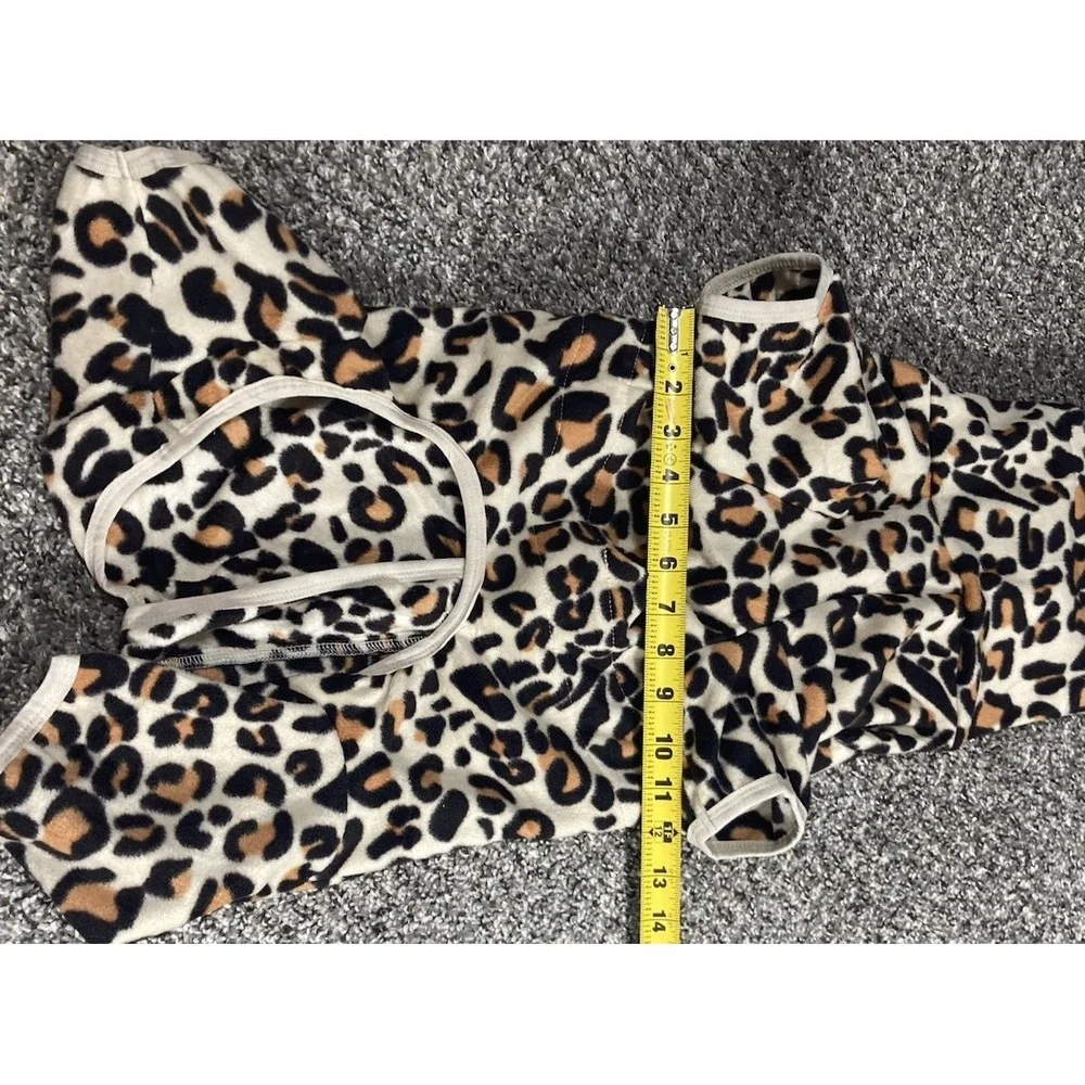 Warm‎ Fleece Leopard Print Dog Coat Jacket Medium Beige Brown Black